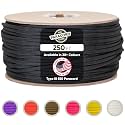 The Paracord Store | Type III 550 Paracord - 250 FT Spool, Blank | Heavy Duty 7 Strand Tactical Paracord - USA Made Nylon Outdoor Parachute Cord for Camping, Fishing & More - Survival Cord