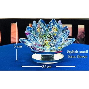 crystal lotus flower showpiece for home decor vastu amp feng shui maa laxmi good luck prosperity wealth healing gemstone figurine for pooja room diwali amp festival gifts