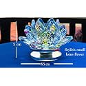 Crystal Lotus Flower Showpiece for Home Decor, Vastu &amp; Feng Shui, Maa Laxmi Good Luck, Prosperity, Wealth, Healing Gemstone Figurine for Pooja Room, Diwali &amp; Festival Gifts