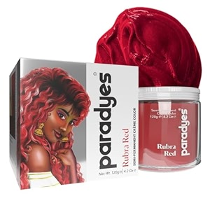paradyes semi-permanent rubra red hair colour  conditioner-based diy colour  for colour refresh  best on pre-lightened hair  120g