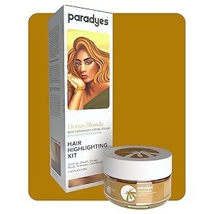 paradyes ammonia free honey blonde semi-permanent hair color highlighting kit enriched with herbal ingredients for all hair types 75g
