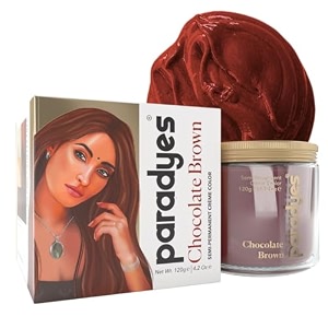 paradyes semi-permanent chocolate brown hair colour  conditioner-based diy colour  for colour refresh  best on pre-lightened hair  120g