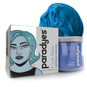 paradyes semi-permanent cyan skies diy conditioner based hair colour infused with aloe-vera bhringaraj brahmi almonds amp amla 120 gm