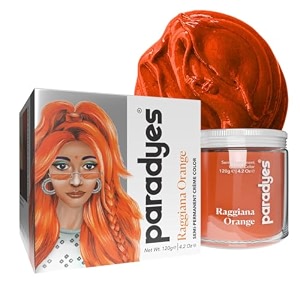 paradyes semi-permanent raggiana orange diy conditioner based hair colour infused with aloe-vera bhringaraj brahmi almonds amp amla 120 gm