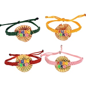 rakhi combo 4 of rakhi for brother and bhabhi set premium ganesh ji rakhi with designer peacock rakhi rakhi set for men with roli set of bracelet with roli