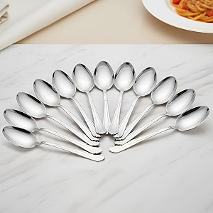 parage stainless steel dinnertable spoons length 155 cm set of 12 silver onidalinebs12