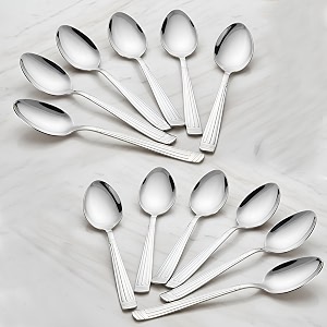 parage stainless steel dinnertable spoons length 155 cm set of 12 silver oskarbs12