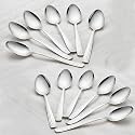 Parage Stainless Steel Dinner/Table Spoons, Length 15.5 cm, Set of 12, Silver (OSKARBS12)