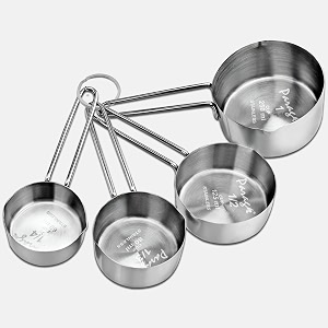 parage 4 pieces stainless steel measuring cups for dry or liquidkitchen gadgetscooking amp bakingstackable professional measuring cup set with measurement wire handles set of 4