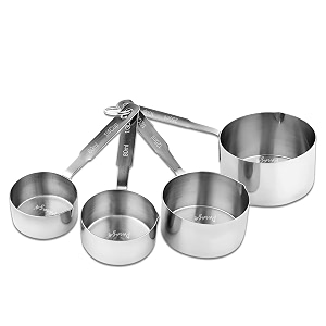 parage 4 pieces stainless steel measuring cups for dry or liquidkitchen gadgetscooking amp bakingstackable professional measuring cup set with measurement handles set of 4