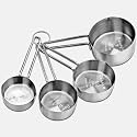 Parage 4 Pieces Stainless Steel Measuring Cups for Dry or Liquid/Kitchen Gadgets/Cooking & Baking/Stackable Professional Measuring Cup Set with Measurement Wire Handles Set of 4