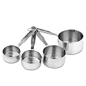 Parage 4 Pieces Stainless Steel Measuring Cups for Dry or Liquid/Kitchen Gadgets/Cooking &amp; Baking/Stackable Professional Measuring Cup Set with Measurement Handles Set of 4