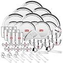 Parage 51 Pieces Heavy Gauge Sanskriti Dinner Set/Premium Dinnerware for Home/Steel Bartan Set for Kitchen, Silver (Serves 6 People),Solid