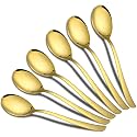 Parage 6 Pieces Stainless Steel Golden Soup Spoon Set, Home &amp; Kitchen, 18.5 cm Long, Premium Spoons, Luxury Dinning Tableware Gift for House Warming, PVD Gold Soup Spoon Set of 6