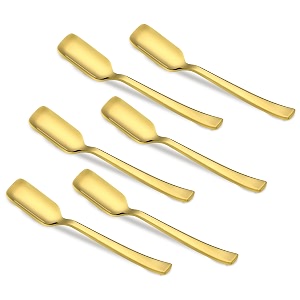 parage 6 pieces stainless steel ice cream spoons golden spoon set luxury dinning tabelware gift house warming length 135cm food grade for home amp kitchen durable stylish pvd gold ice cream spoon
