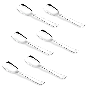 parage 6 pieces stainless steel ice cream spoons silverware spoon set dinner spoon length 135cm food grade silverware for home amp kitchen durable stylish 6 dessert spoons