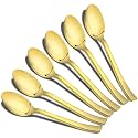 Parage 6 Pieces Stainless Steel Premium Small Coffee Spoons, Golden Spoon Set, Luxury Dinning Tabelware Gift House Warming, Length 12cm, Food Grade for Home &amp; Kitchen, PVD Gold Coffee Spoon Set