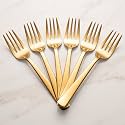 Parage 6 Pieces Stainless Steel Golden Fork Set, 16 cm Long, Premium Forks Cutlery for Home &amp; Kitchen, Luxury Dining Tableware Gift for House Warming,6 Gold Dinner Fork