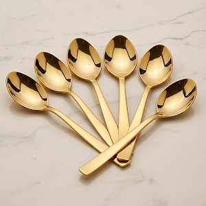 parage 6-piece stainless steel golden spoon set 16 cm premium gold cutlery for home kitchen amp dining luxury tableware gift