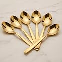 Parage 6-Piece Stainless Steel Golden Spoon Set, 16 cm, Premium Gold Cutlery for Home, Kitchen &amp; Dining, Luxury Tableware Gift