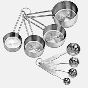 parage stainless steel measuring cups amp spoon combo for dry or liquidkitchen gadgetscooking amp bakingstackable professional measuring cup set with measurement handles whset of 4 cups amp 4 spoons