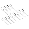 Parage Stainless Steel Set of 12 Ice Cream Spoons, Silverware Spoon Set, Dinner Spoon Length 13.5cm, Food Grade Silverware for Home &amp; Kitchen, Durable Stylish, 12 Silver Spoons