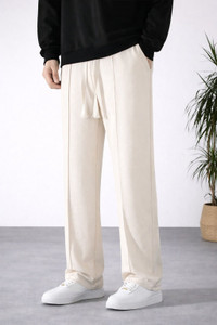 Paralians Solid Men Beige Track Pants