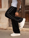 Paralians Solid Men Black Track Pants