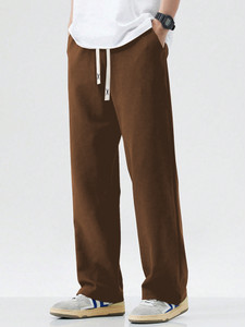 Paralians Solid Men Brown Track Pants