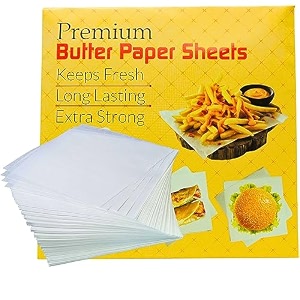 anchara parchment paper for food wrapping sandwich pizza burger baking cooking frying -100 sheets - standard