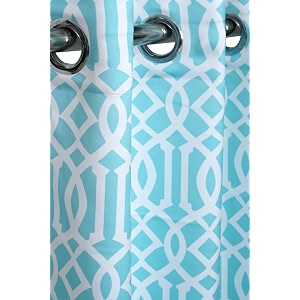 152 cm printed fabric geometrical design window curtain sky blue  fine quality fabric  for home  polyester fabric  152 l x 121 w centimeters  5 feet  pack of 4