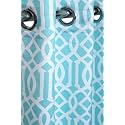 152 cm Printed Fabric Geometrical Design Window Curtain (Sky Blue) | Fine Quality Fabric | for Home | Polyester Fabric | 152 L x 121 W Centimeters | 5 Feet | Pack of 4