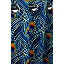 213 cm Peacock Feather Print Window Single Long Curtain (Blue) | Fine Quality Fabric | for Home | Polyester Fabric | Pack of 1 | 7 Feet | 213L x 121 W Centimeters