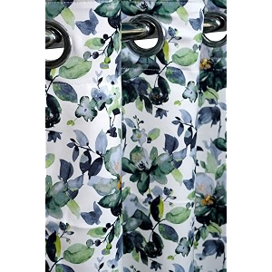 213 cm printed fabric floral design window long curtain green amp grey  fine quality fabric  for home  polyester fabric  213l x 121w centimeters  7 feet  pack of 4