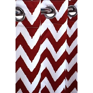 5 ft printed fabric polyester window curtain  zigzag design eyelet window curtain  vintage classical floral print  for home  maroon pack of 4  152 l x 121 w centimeters
