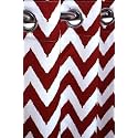 (7 ft Printed Fabric Polyester Long Window Curtain | Zigzag Design Eyelet Window Curtain | Vintage Classical Floral Print | for Home | Maroon (Pack of 4) | 213 L x 121 W Centimeters