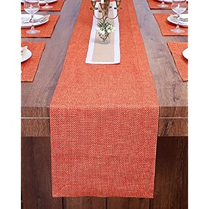 washable jute heavy heat resistant fabric table runner with natural jute center piece for dining tablecenter table dinner party 14 x 54 inch - charcol grey