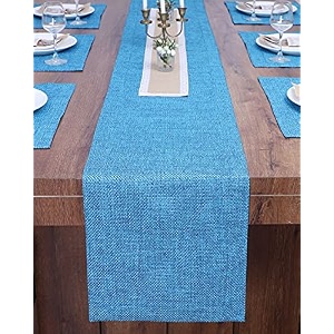 washable jute heavy heat resistant fabric table runner with natural jute center piece for dining tablecenter table dinner party 14 x 36 inch - charcol grey