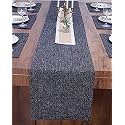 Washable Jute Heavy Heat Resistant Fabric Table Runner with Natural Jute Center Piece for Dining Table/Center Table Dinner Party (14 x 54 inch - Charcol Grey)