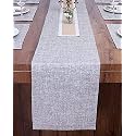 Washable Jute Heavy Heat Resistant Fabric Table Runner with Natural Jute Center Piece for Dining Table/Center Table Dinner Party (14 x 36 inch - Charcol Grey)