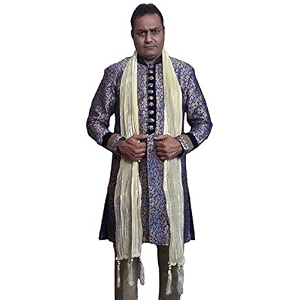 men39s off-white color silk dupatta stole chunni for sherwani kurta