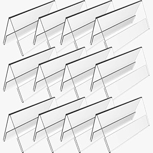 parikshit sublimation 4x3 acrylic name plate holder for office wall table door desk clear name plate stand sign holder organizor 4 x 3 inch - pack of 12 dual side