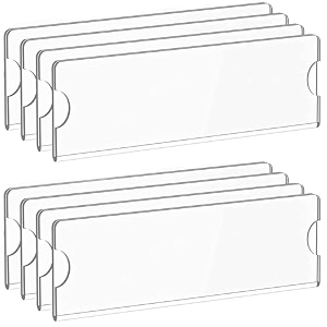 parikshit sublimation 10x3 8pcs acrylic name plate holder for office wall table door desk clear name plate stand sign organizor 10 x 3 inch - pack of 8 wall mounted