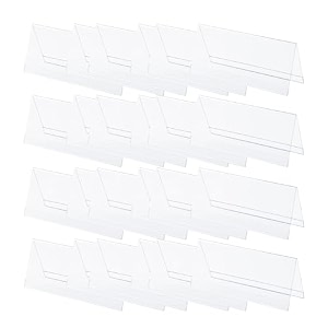parikshit sublimation 6x3 24pcs acrylic name plate holder for office wall table door desk clear name plate stand sign holder organizor 6 x 3 inch - pack of 24 dual side