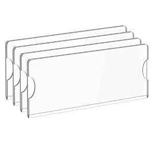 parikshit sublimation 8x3 4pcs acrylic name plate holder for office wall table door desk clear name plate stand sign holder organizor 8 x 3 inch - pack of 4 wall mounted