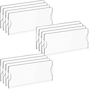 parikshit sublimation 4x2 12pcs acrylic name plate holder for office wall table door desk clear name plate stand sign holder organizor 4 x 2 inch - pack of 12 wall mounted