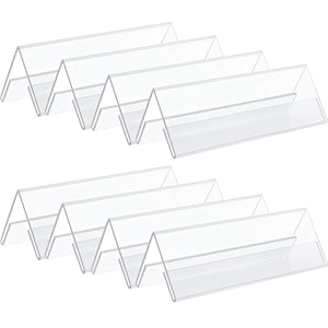 parikshit sublimation 8x3 8pcs acrylic name plate holder for office wall table door desk clear name plate stand sign holder organizor 8 x 3 inch - pack of 8 dual side