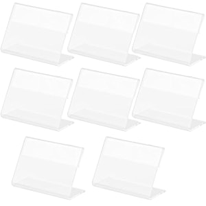 parikshit sublimation 4x3 8pcs acrylic name plate holder for office wall table door desk clear name plate stand sign holder organizor 4 x 3 inch - pack of 8 table top