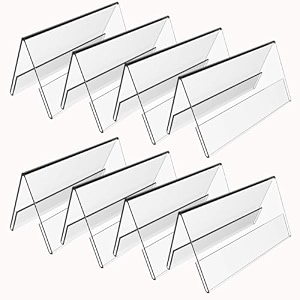 parikshit sublimation 4x3 8pcs acrylic name plate holder for office wall table door desk clear name plate stand sign holder organizor 4 x 3 inch - pack of 8 wall mounted