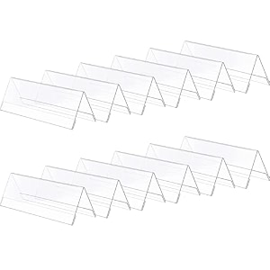 parikshit sublimation 6x2 12pcs acrylic name plate holder for office wall table door desk clear name plate stand sign holder organizor 6 x 2 inch - pack of 12 dual side